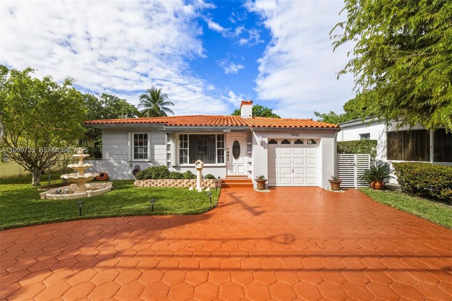 Rare opportunity in Surfside's exclusive 33154 zip code. This charming 3BD/2BA Spanish-style home sits on a 5,600 SF lot just 2 blocks to the beach and steps to Bal Harbour Shops. Original 1940 character meets smart updates: gleaming hardwood floors, impact shutters throughout, and sealed crawlspace with drainage system. Kitchen features granite counters and stainless appliances. Spacious backyard with covered patio perfect for entertaining. Circular driveway plus 1-car garage. Prime location across from Publix on a quiet low-traffic street, one block to Surfside's walkable town center with restaurants, cafes, and shops. No HOA. Termite treatment. Move in or build your dream home on this oversized lot in one of Miami's most desirable beach communities. Priced for immediate sale.