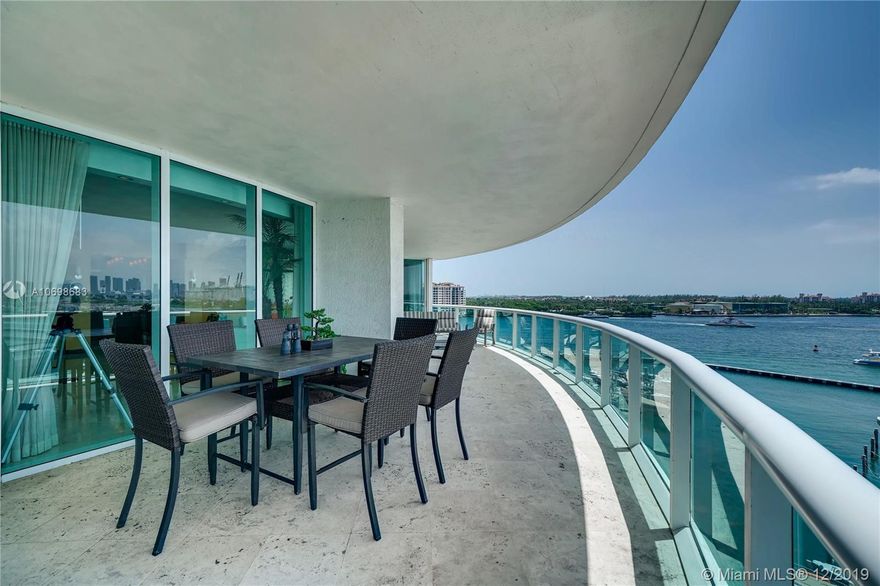 Step off the elevator into your private foyer, before entering your castle in the sky. Enjoy 3365 sq ft of modern luxury, marble floors, Miele & Sub Zero appliances, 9 ft floor to ceiling windows, generous 14 ft deep balcony, perfect for entertaining & soaking in those incredible, never to be built out views. Watch cruise ships sail right by you heading to the Caribbean. Endless views stretch all the way from Downtown to Fisher Island and over to the blue waters of the Atlantic Ocean. Live surrounded by natural light, wake up to sea and sky. The highly sought after Murano Portofino is all about 5 star luxury.  2 pools, 2 tennis courts, Jacuzzi, 2 level gym with state of the art equipment & private trainers. Stunning lobby by Piero Lissoni is currently in progress. 2nd pool opening soon.