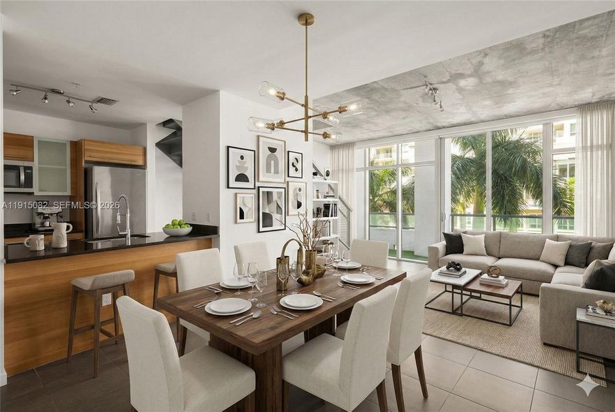 One of the largest residences in Four Midtown—this exceptional two-story 2BD/2BA loft spans 1,613 SF, offering space rarely found in the neighborhood. Perfectly blending modern design with functional living, this unique layout features a lower level with the kitchen, dining area, and a flexible, large second bedroom/den ideal for overnight guests or a home office, along with a full bath.

The expansive upper level is devoted to the master suite, complete with en suite bath, walk-in closet, and industrial-inspired elements, creating a modern retreat. Floor-to-ceiling windows on each level fill the space with natural light. Stainless steel appliances, modern finishes, and a balcony complete this turnkey residence.

This residence is perfect for buyers who seeking space and value, in a modern loft setting. It's a rare opportunity to own a residence of this size at a price point typically reserved for much smaller condos. 

Four Midtown residents enjoy premium amenities including a state-of-the-art fitness center, resort-style pool, jacuzzi, BBQ, and 24-hour concierge service. Centrally located between Wynwood and the Miami Design District, Four Midtown sits across from the future Midtown Park site, a recently approved $2B master plan set to reshape the neighborhood. Being sold partially furnished.