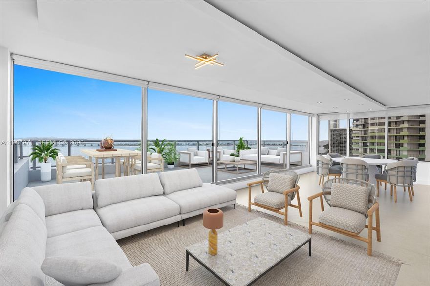 Rarely available 3-bedroom, 2.5-bath corner residence in the coveted “step” section of The Palace Condominium, one of only a few like it in the entire building. This spacious and private home features a highly desirable floor plan and an expansive terrace with stunning direct water views. Porcelain floors throughout. Includes two assigned parking spaces. Ideally located in the residential section of Brickell Avenue, just a short walk to top restaurants, entertainment, and the Financial District. The Palace offers excellent amenities, including newly redesigned summer kitchen areas, fitness center, tennis courts, kids playroom and valet for guests.