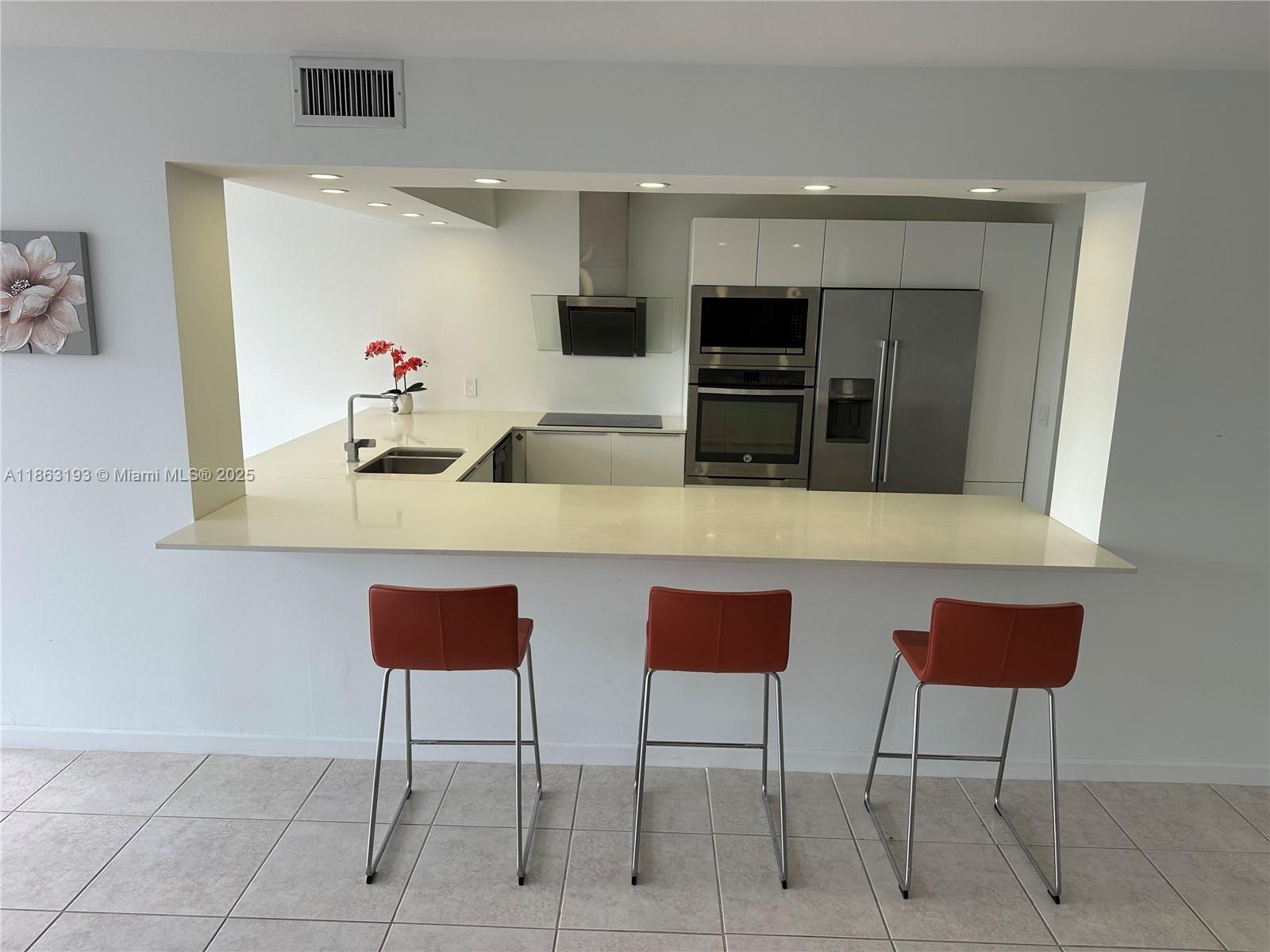 Rare opportunity to rent spacious and bright completely remodeled 1 bedroom apartment for 2 years Lease. Very desirable neighborhood. Modern open kitchen with state of the art appliances. Everything brand new. Fantastic water view from every window and balcony. Walk in closet. A lot of storage space inside the apartment. Laundry room on each floor. Full service building: tennis court, swimming pool ( currently under repair), huge GYM, Yoga area, maintenance and management on site; 24/7 security. Very private location, but close to stores and restaurants. 10 min to the beach. Call or text listing agent for the showing. Move in on or after October 5th, 2025.