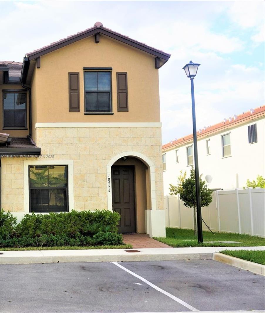 Spacious 3-bedroom, 2.5-bathroom corner unit located in the sought-after Aquabella community. Includes two assigned parking and plenty of guest parking spaces. The open layout offers a formal living room, dining area, and a bright family room that leads to a private backyard patio, perfect for outdoor entertaining! The first floor is finished with stylish tile flooring, while the second floor is carpeted. All bedrooms and laundry are on the second level. Residents have access to luxurious community amenities, including a dog-friendly park, a children’s play. Benefit from the ease of being near excellent schools, retail centers, restaurants, and main highways.