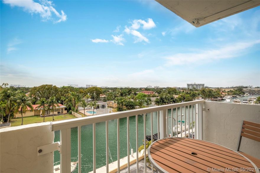 On a beautiful, palm-lined waterway just minutes from Biscayne Bay, this spacious and well-kept 2/2 condo has breathtaking views, secure entry, parking, and a pool. Walk to shops and restaurants, kayak to the bay, or bike at nearby Arch Creek and Oleta River State Park. FIU is just around the corner. Miami Beach is minutes away. The main rooms and bathrooms are tiled. The bedrooms have large closets. The kitchen features stainless steel appliances and plenty of counter space. Best of all? Enjoy breakfast on the balcony and watch the boats passing on the waterway below. Or rent a dock at the building and come and go on your own boat. Incredible location!