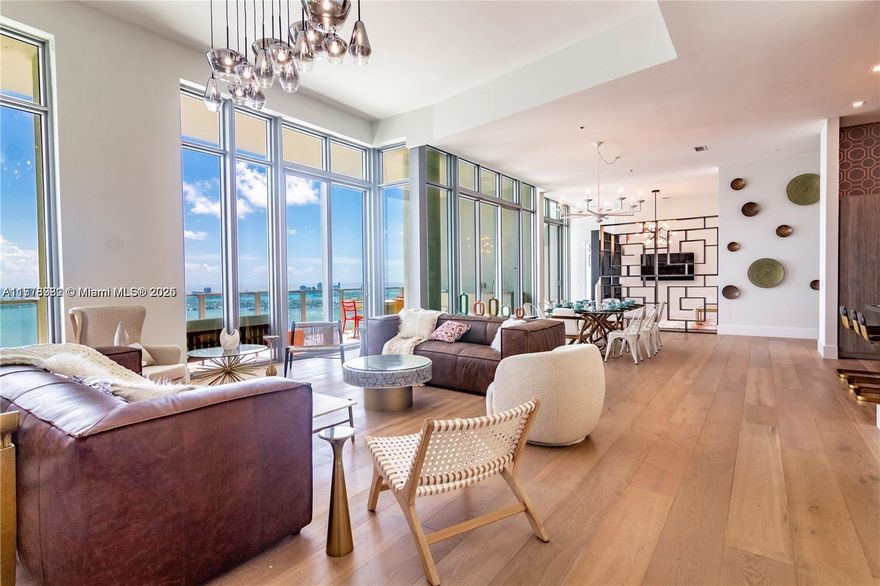 Live above it all in this spectacular one off a kind, fully furnished penthouse at Biscayne Beach. PH5002 offers 5 bedrooms, 5.5 bathrooms, over 3,800 SF of interior space, with soaring 15-foot ceilings. With breathtaking panoramic views of Biscayne Bay, the ocean, and the Miami Beach skyline. Enjoy private elevator entry, soaring ceilings, floor-to-ceiling windows, and top-of-the-line finishes. The chef’s kitchen features Miele appliances, Italian cabinetry, and quartz countertops. Expansive balconies offer seamless indoor-outdoor living. Resort-style amenities include a beach club, pool, spa, gym, and tennis court. 3 parking spaces. Ready for immediate move-in!