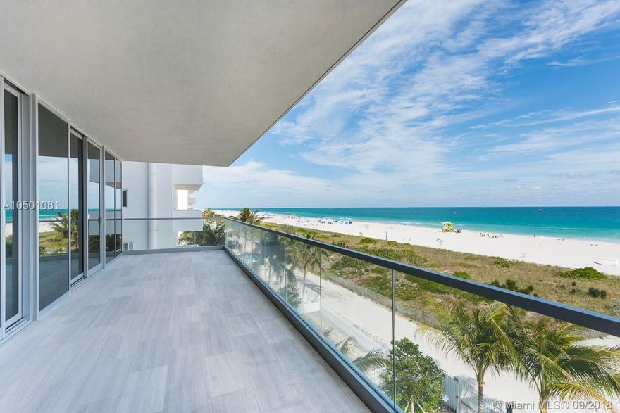 This 3/3.5+Den flow-thru unit is accessed via a private elevator lobby. Floor to ceiling windows, stunning 10 ft deep terraces w/direct ocean views. Open gourmet kitchen w/sleek Poggenpohl cabinets, Gaggenau & Sub-Zero appliances. Wood floors throughout. Signature amenities include beachfront infinity pool, library/lounge, fitness center, beach service, 24 hour valet, concierge and security. Architect: Enrique Norton. Combine w/unit 400 for 6000+sq ft.