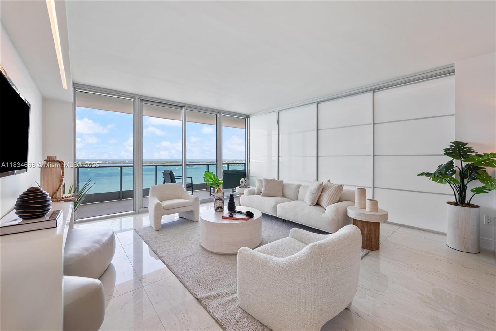 Direct ocean view - 3 bedroom, 3 bathroom luxury condo in the prestigious Jade Residences at Brickell Bay. 2,130 SF. East-West flow. 2 expansive terraces, sunrise & sunset views. Floor-to-ceiling windows w/great natural light, Elevator opens into private foyer entry, into a sleek, open-concept layout. Custom-designed sliding doors between the living room & primary suite, provide flexibility & style. Primary bathroom features dual vanities, a walk-in shower, modified soaking bath & 2 walk-in closets. Modern kitchen w/ Sub-Zero & Miele appliances, dual ovens, wine cooler, custom cabinetry. World-class amenities: state-of-the-art fitness center, infinity-edge pool, spa, reflection pool & more. 24-hour front desk, concierge services, valet parking. Close to shopping, dining & entertainment.