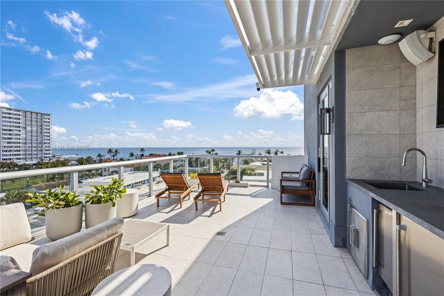 Experience the ultimate luxury living in this 5-story waterfront corner townhome, boasting a 55'-foot private boat slip on the Intracoastal and steps the beach. This magnificent residence spans over 4,810 sq ft of living space, 3 beds with en-suite bathrooms with a remarkable private rooftop featuring a summer kitchen and jacuzzi. All the rooms have water views and balconies. Private entrance & 2 car garage. Features 11’ ceilings, floor-to-ceiling windows, Italian kitchen with Gaggenau appliances, porcelain floors & elevator. Located walking distance to the beach & close to downtown Hollywood, Ft. Laud & FLL airport. Elevate your lifestyle in this exquisite waterfront haven. Allow this property to become not just a home but also a lucrative asset, flexible short-term rentals are allowed.