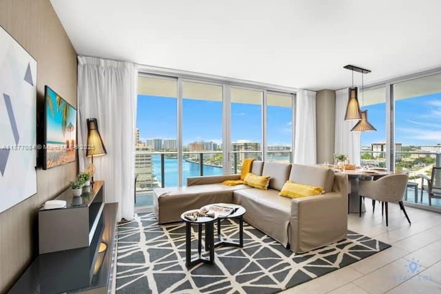 Welcome to Hyde Beach House! Beautiful 3 bedroom 2.5 bathroom. Corner unit with panoramic ocean, intracoastal and skyline views. Fully furnished. Five star resort-style amenities with full concierge service, access to oceanfront private beach club, three heated oversized pools, cabanas, spa, state of the art gym, rooftop lounge & common are with BBQ, tennis court, racquetball, high speed internet in all public areas, 24 hrs security, free valet parking. Maintenance includes electricity, cable, internet & water. The perfect vacation home and/or your income producing property. Unit management by Stay Sol. NO RENTAL RESTRICTIONS!!!