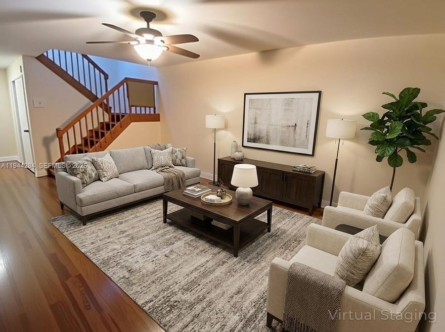 A RidgeWood Retreat! NEWLY UPDATED and beautifully maintained 3-bedroom, 2.5-bath townhouse with over 50k in upgrades located in the desirable Pine Island Ridge community in Davie. Sitting on the 9th hole of the golf course, this home offers peace of mind with a brand NEW ROOF (2025) and a new tankless water heater, refrigerator, and washer/dryer units. The home also features a newer AC unit including recent professionally cleaned ducts as well as a newer dishwasher. Enjoy an updated fully equipped kitchen with custom cabinetry including an island featuring storage cabinets, pantry with pullout drawers, and lazy susans on the top and bottom corner cabinets. The common and master bathrooms upstairs have been tastefully remodeled with modern finishes, contemporary fixtures, and a refreshing design. Complementing the living room and master bedroom, electric blinds add convenience and functionality. Balconies have also been recently repaired by the HOA. The HOA includes roof and building structure, balcony maintenance, landscaping, basic cable, and access to Pine Island Ridge amenities including golf, clubhouse, and a weekly Sunday buffet brunch. Conveniently located near shopping, dining, Bamford sports complex, NSU, and major highways and zoned for excellent schools. With very LOW TAXES as current owner is VA exempt, this townhouse won't last long!