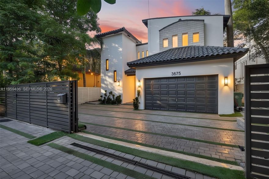 At $742/Sq-Ft, given the 4,433 total Sq-Ft, as per the Miami Dade's Property Appraiser,  this mini-mansion is one of the LOWEST PRICED properties per Sq-Ft in South Coconut Grove.   Spectacular & elegant, 20' ceilings.  Walking distance to Coco-Walk village, restaurants, shopping and prestigious schools such as Ransom, Carrolton, St. Stephen's, Plymouth, St. Hugh. Stunning beautiful banyan tree canopy adorns the front of the home. Crema Marfil marble floors throughout. Impressive, conversation piece, Indonesian stove hood, new marblelite counter tops, over-sized Sub-Zero refrigerator & freezer(separate units), Wolf gas stove oven & microwave, practically new Viking dishwasher, U-Line ice maker & wine cooler. Very private & secured with gorgeous aluminum gate & wood fence all the way around the property. New pavers, & artificial grass recently installed.Coral rock fountain for a serene backyard & plenty of space for a pool.  Sauna.  Plenty of parking area that can accommodate 5 cars inside the gate and another 5 on the outside of the front gate....great for entertainment and gatherings!