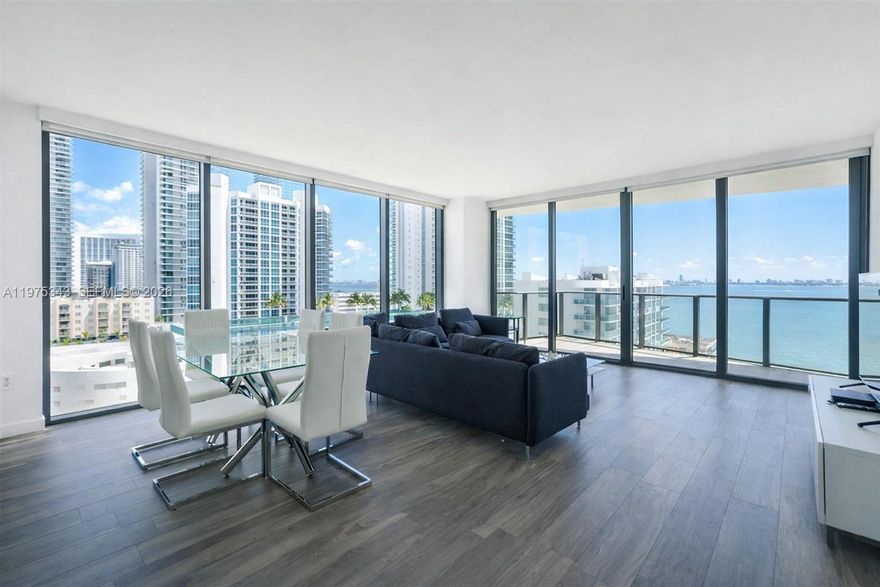 FURNISHED CORNER UNIT AVAILABLE NOW. FLOWTHROUGH APT HAS 2 BEDROOMS, 2 BATHROOMS + DEN, PRIVATE ELEVATOR AND PRIVATE FOYER. THIS UNIT HAS 2 PARKING SPACE. THE DEN IS LIKE A THIRD BEDROOM OR OFFICE SPACE. CORNER UNIT HAS BEAUTIFUL BISCAYNE BAY VIEWS AND GORGEOUS CITY & SUNSET VIEWS AS WELL. ICON BAY IS SITUATED IN THE CENTER OF MIAMI, MINUTES AWAY FROM DOWNTOWN WHICH IS CULTURE, ART AND ENTERTAINMENT CENTER, DESIGN DISTRICT, MIDTOWN, WYNWOOD. BUILDING HAS STATE OF THE ART FITNESS CENTER, SPA, CLUB ROOM, THEATRE ROOM, PARTY ROOM, PROJECTION ROOM, HEAATED POOL, BAYFRONT PARK WITH LUSH LANDSCAPE. UNIT IS ALSO AVAILABLE FOR SHORTTERM MINIMUM 3 MONTHS.