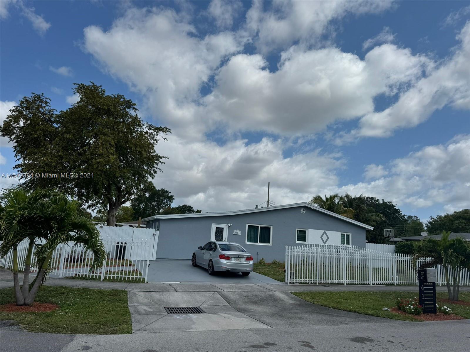 A single-family home on a large oversized corner lot. Spacious front and back yard. Fenced. Above-ground Pool, patio, BBQ area with half-bath. 3 bedrooms, 1 full bath PLUS an Efficiency with private entrance and one parking spot with its bath & small kitchen. No HOA! No restrictions! The baths and kitchen have recently been remodeled, with impact windows for enhanced safety. Situated just two blocks from the Elementary and Middle schools, it is ideally located for families. Additionally, it is just a few minutes’ drive from I-95, Ives Dairy Rd, Fort Lauderdale airport, shopping centers, and other schools. This is a must-see property!