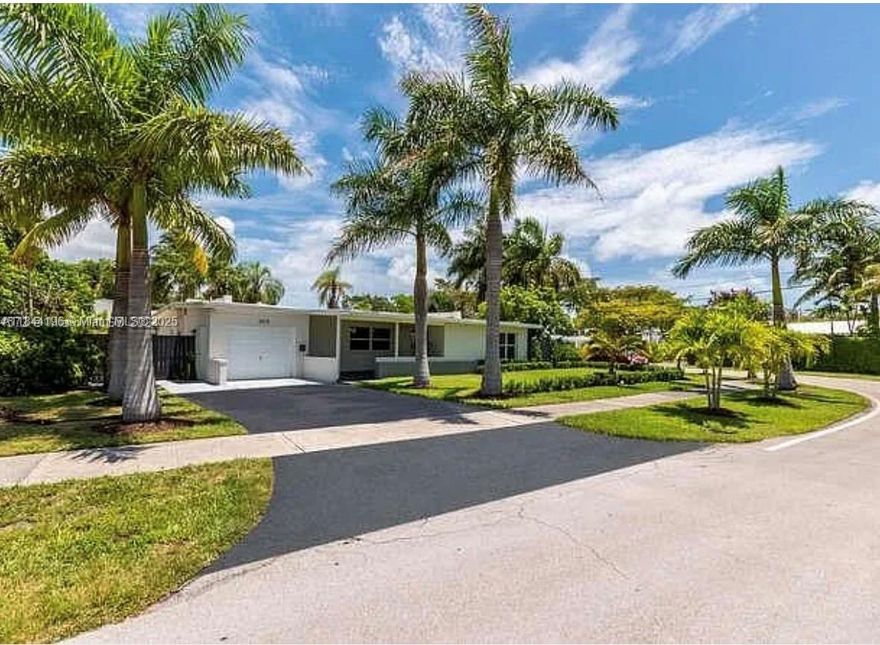 Investor-friendly opportunity in prestigious gated Keystone Point! This spacious 3-bed, 3-bath pool home sits on a large 10,300 SF CORNER lot. Featuring a split floor plan with vaulted ceilings, impact windows and doors, modern kitchen with quartz countertops and stainless steel appliances, engineered wood flooring, and a den easily convertible to a 4th bedroom or office. Enjoy the private heated pool, lush fruit trees, pizza oven, and open patio — perfect for entertaining. Currently tenant-occupied through January 2026 at $5,950/month, generating strong income. Priced with future improvements in mind. Prime location just minutes from Bal Harbour, Aventura, beaches, and top schools. Showings with 48h notice – please do not disturb tenants.