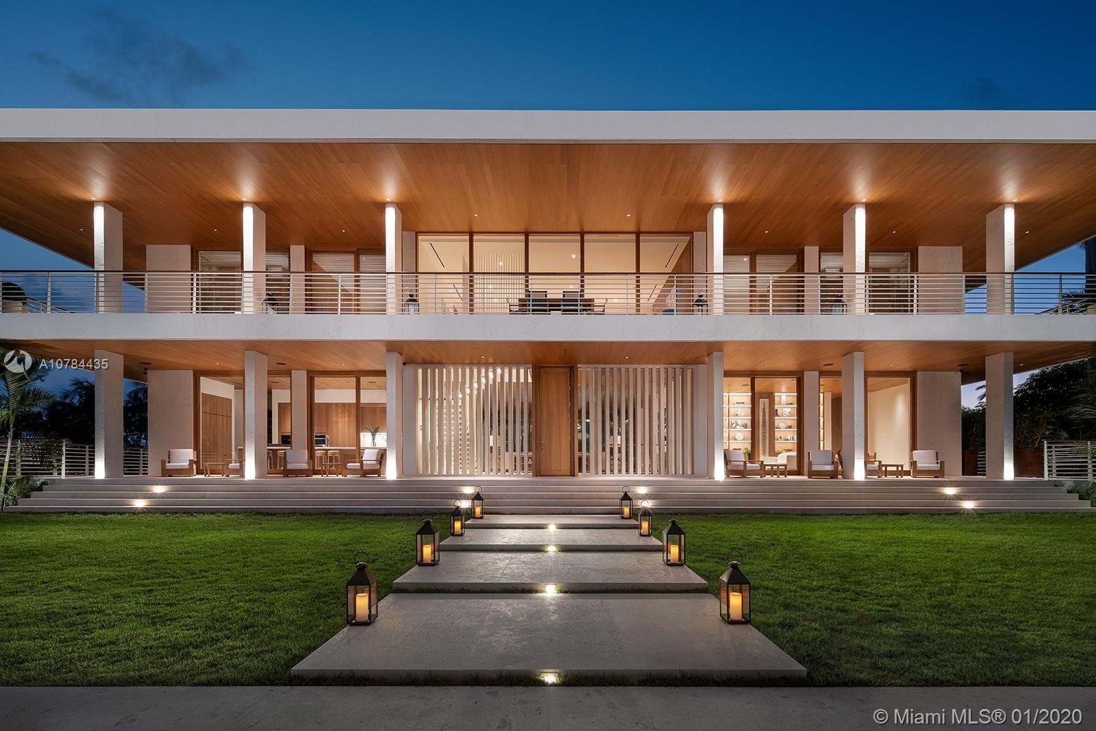 Progressive thinking & sophisticated design curated for island living. This idyllic sanctuary designed by Max Strang with interiors by Michele Bonan takes bold risks by standing taller than the rest. Setting the new standard in sustainable, architecturally significant homes with 40’ of elevation, this is the house of the future in Miami Beach. A home encompassed with glass, teak & stone, Canal House was inspired by its natural landscape boasting an entryway surrounded by reflective ponds & gardens. Situated just off Miami Beach, located on the exclusive Sunset Island, this estate embraces & celebrates its ever changing surroundings, ensuring its grand vision can be enjoyed for generations to come.