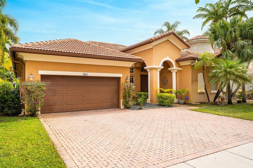 Relax & Enjoy this POOL + WATERFRONT 5 Bedroom Home in SUNSET LAKES at GRAND ISLES, a single-story, with a large lot, featuring 5 bedrooms and 3 bathrooms. This spacious residence boasts a well-designed floor plan with tiled flooring throughout. 

Residents of this exclusive gated community enjoy resort-style amenities, including a state-of-the-art fitness center, swimming pool, playground, tennis and basketball courts, volleyball, a beach area, and a community center. The neighborhood is served by A-rated schools and is conveniently located near Miramar Regional Park. The homeowners association fee of $278 per month covers gated entry, Xfinity cable and internet services and alarm monitoring service.