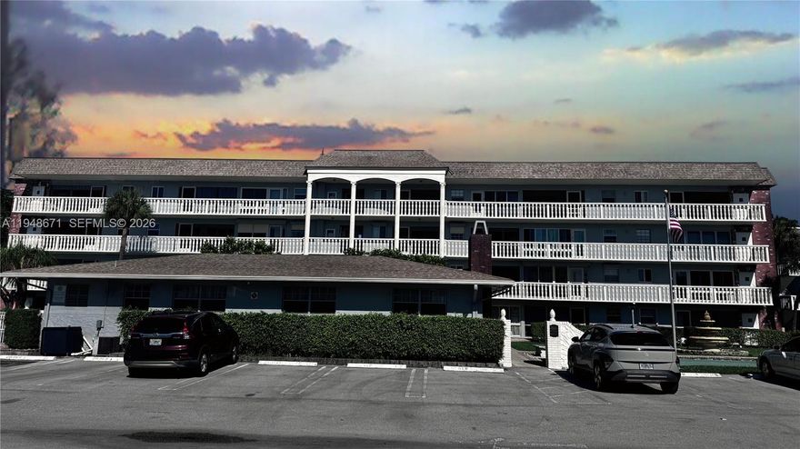 Move-in ready 2-bedroom, 1.5-bath condo in North Hampton Court, a quiet 55+ community in Pompano Beach. This second-floor unit features impact windows, accordion shutters, and a screened-in porch with peaceful garden views. The updated kitchen includes granite countertops, wood cabinets, and stainless steel appliances. Tile flooring flows through the main living areas, with carpet in both bedrooms. Crown molding adds a finished look throughout the space.

Community amenities include a heated pool, shuffleboard, barbecue area, clubhouse with kitchen and billiards, and convenient on-site laundry facilities. The building has completed its 40- and 50-year recertifications and a recent reserve study, offering peace of mind for long-term owners.

HOA covers water, sewer, exterior maintenance, roof repairs, and reserves. One assigned parking space is included, plus plenty of guest parking is available. No pets allowed. Rentals permitted after the first year with a one-year minimum lease.

Located just west of Federal Highway and south of Atlantic Boulevard, this condo offers easy access to shops, dining, medical centers, and Pompano Beach.