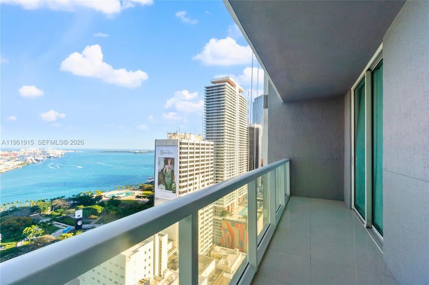 Discover this wonderful studio in the heart of Downtown Miami, offering breathtaking bay views and an unbeatable location directly across from Bayfront Park. This spacious condo is an excellent investment opportunity — it can be rented for a minimum of 30 days, up to 12 times per year, making it ideal for short-term rental income. HOA includes, WIFI, cable TV and water. The building features exceptional amenities, including three pools, a spa, a theater room, and fitness membership access. Located in one of Miami’s most vibrant neighborhoods**Owner will pay the special assessments at closing**For showings, please TEXT listing agent, allow 48hrs notice, tenant occupied month to month and willing to stay. Read Remarks.
