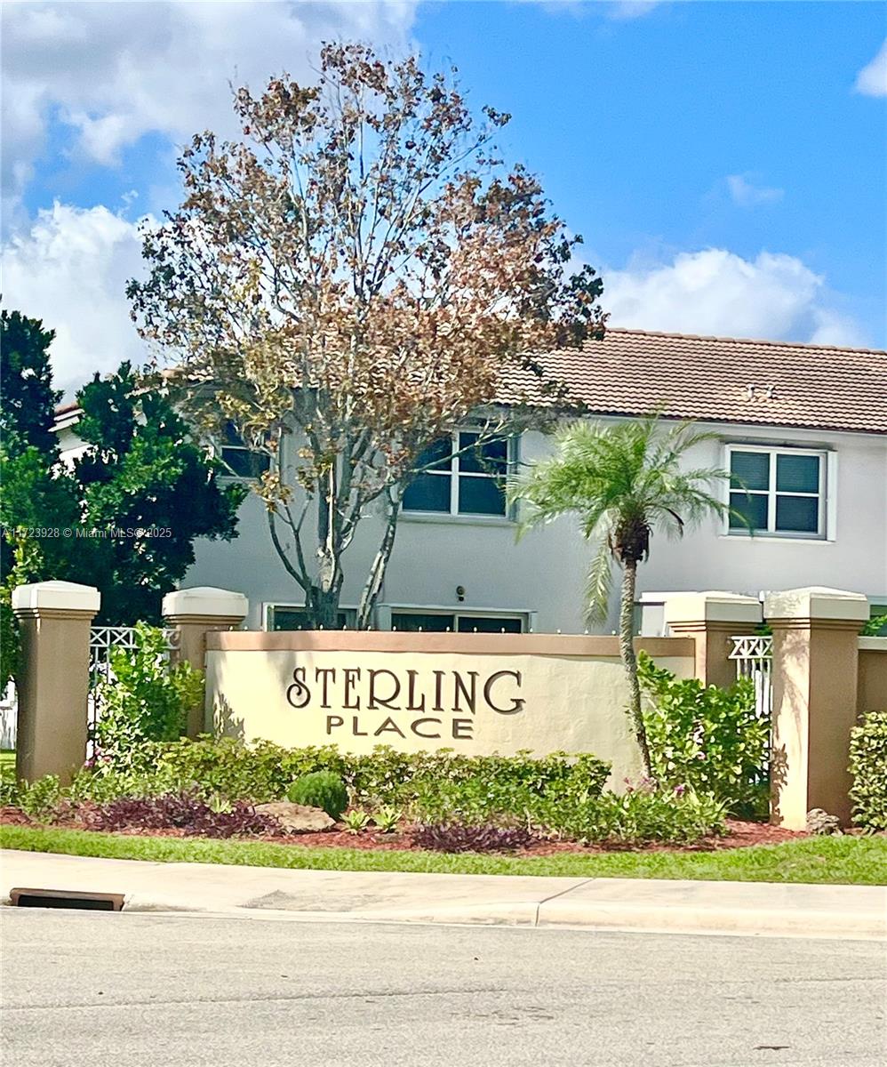 Welcome to your cozy 3 beds/ 3 full baths townhouse includes garage converted to Den and newly added Turf backyard located at Sterling Place within guarded gated community of Pembroke Shores. This home includes brand new Hurricane impact Front door with porcelain tiles throughout living room. New Water heater and Dishwasher installed with master-bedroom remodeled closet. Close to plenty of shopping, A+ schools mins away and Hostipal’s. Low HOA fees and assumable mortgage.