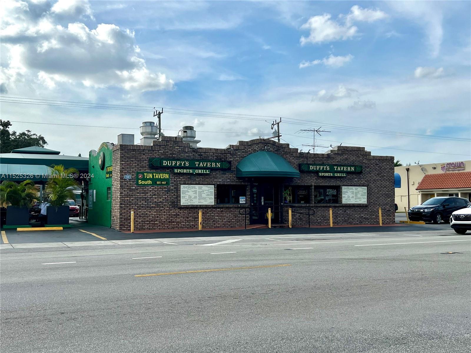 Available for sale in Prime Location. Multiple lots comprised of 30,961 SqFt BU-2 zoning situated directly on 57 Avenue across from Coral Gables. The site features a 3456 SqFt fully operational restaurant, Duffy's Tavern. Duffy's is a Miami staple that has been serving the community for over 40 years with a loyal and steady customer base that continues to thrive. Features include full kitchen, bar, grease trap, walk-in freezer, storage areas, and liquor license (available separately). Site also includes a 3180 SqFt Automotive Building at 2140 SW 57 Ave. Unincorporated Miami Dade County. The site has 320 feet of frontage on 57 Avenue. A duplex located at 5727 SW 22 ST which sits behind the subject can also be purchased separetely and would add an additional 12,000 SqFt.