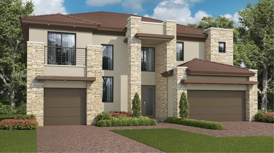 This expansive two-story home is designed for luxurious living and upscale comfort. A quiet den, double-height living room and formal dining greet guests, while an open-plan layout connects a gourmet kitchen, intimate breakfast nook and family room at the back of the home. On the same level is the sprawling owner’s suite with a spa-style bathroom and oversized walk-in closet. Residing upstairs are a game room, study and five spacious bedrooms, three of which include a private attached bathroom. An included pool offers endless entertaining and leisure opportunities.
