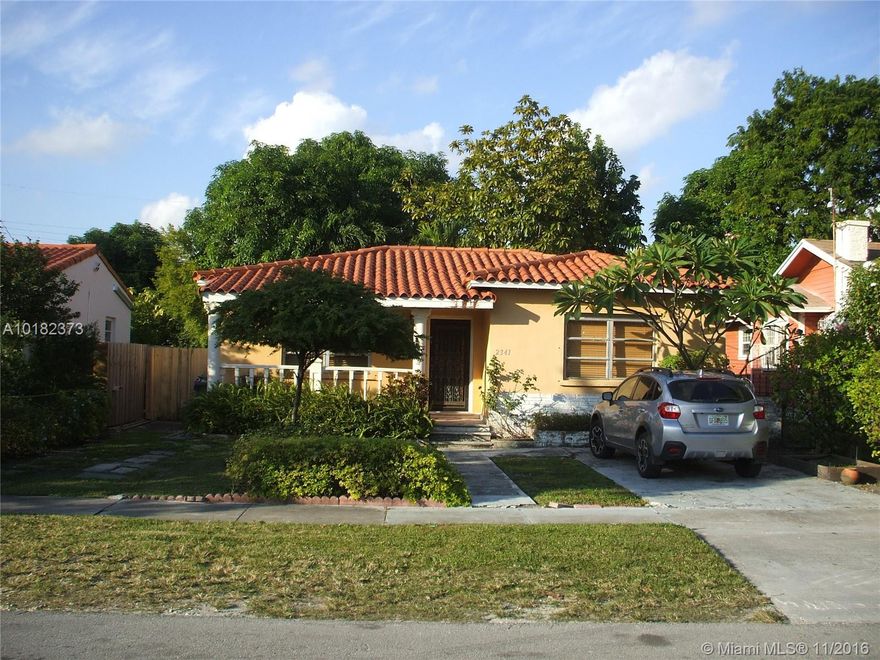 Add quality time to your life! Look no Further! This is the location you've been looking for right between Coral Gables & Downtown. Updated floors, Kitchen & baths.You'll find this home quite comfortable w/3 bdrm & 2 baths + bonus room currently used as a home gym. Large back yard w/decking & a built in grill under the tiki hut surrounded by fruit & tropical trees +room to play.Steps from home you have Byron Park w/a playground & picnic areas. Come home sooner than you are now.We are waiting just for you!