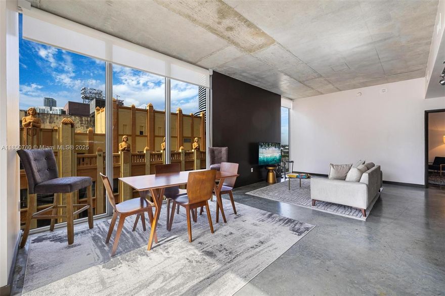 Spacious 2 bed / 2 bath corner loft in the coveted ‘01 line at Centro Condominium. This bright, modern unit features 10-ft floor-to-ceiling windows, private balcony, open kitchen, spa-style baths, polished concrete floors, custom closets, and in-unit laundry.

Images are virtually staged and showcase a similar unit on a higher floor, offering a clear sense of the layout and design. This unit is located on a lower floor.

Centro allows flexible rentals with a 31-day minimum, making it a great option for investors or seasonal use. Full-service amenities include a rooftop pool, gym, sauna, sky lounge, and 24/7 concierge. Walk to Bayfront Park, Metromover, Kaseya Center, and more. Valet and rental parking available nearby.