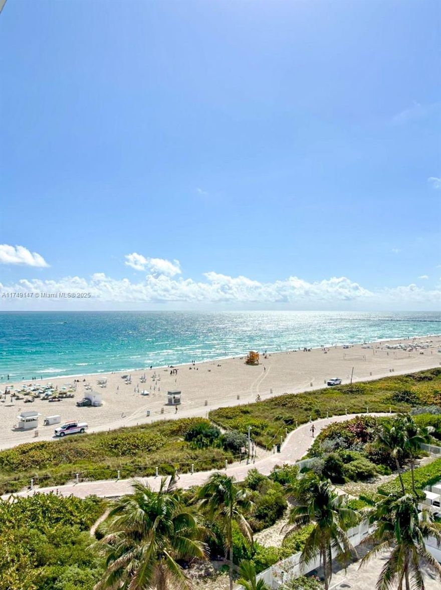OCEAN  VIEW From YOUR Balcony !!! Located in the heart of SOUTH BEACH 
 Unit comes with one assigned covered parking. New impact windows, lobby, gym, and a  pool 
Come and see this amazing beach front unit.