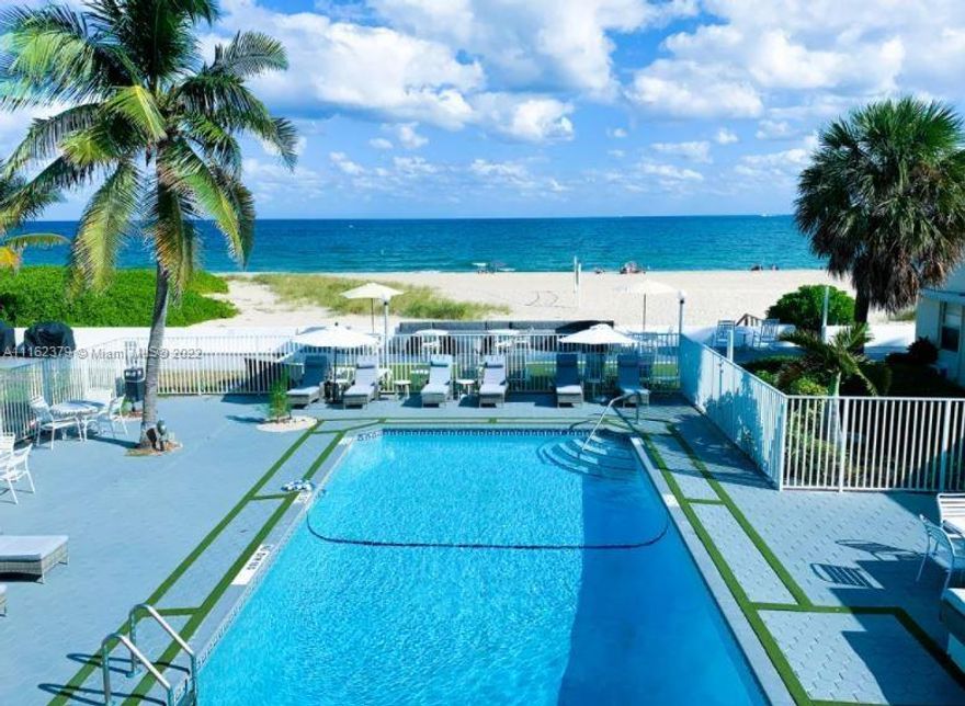 Development site - 160 feet of pristine ocean frontage
One of the few remaining developable oceanfront properties 
Superior location - City's Atlantic Overlay District (AOD) - Restaurants, shopping, entertainment...
Development potential - Zoning (RM-20, AOD) provides for a maximum of 18 luxury condominiums (36 hotel rooms), building height - 105'.
Land square footage and dimensions are for developable. See survey for boundary and platted data.  
Presently operating as a boutique hotel, 17 rooms - (1) 2 bedroom, (9) 1 bedroom, (7) studios. Building square footage - 10,447. Provides income until development plans are finalized.  
Do not go on the property or speak with employees or guests. See Broker Remarks - Contact listing agent.