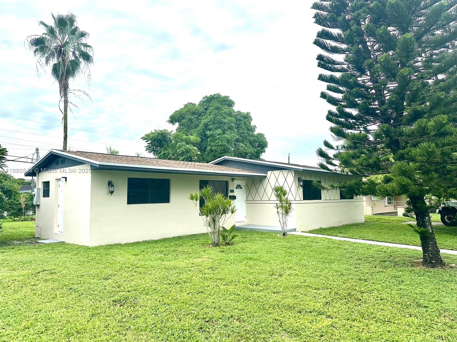 Fully Renovated 3Bedrooms, 2Bathrooms, Large leaving room, Family Rooms, Large laundry & Air conditioning room, Terrace, Fenced Patio. New Roof, Impact Windows, New Kitchen with Kurtz, New Bathrooms, New Floors, freshly painted inside and out. Stainless Steel Refrigerator, Stove and Microwave will be installed prior to closing.