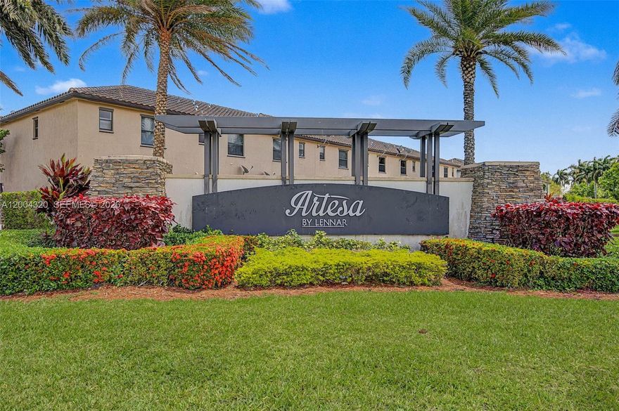 Beautiful and spacious 3 bedroom, 2.5 bath Townhouse, located in the highly desirable Artesa community in Homestead. MOVE-IN READY. This home features an open-concept layout filled with natural light, ceramic tile flooring on the first floor, and laminated flooring upstairs for added comfort and style. The main level includes a convenient half bath and generous living areas, perfect for entertaining or family gatherings.

Upstairs, you’ll find three well-sized bedrooms and two full bathrooms.

Artesa is a well-maintained, family-friendly community known for its resort-style amenities, including a modern clubhouse, two sparkling swimming pools, a fully equipped fitness center, children’s playground, and beautifully landscaped common areas. Enjoy a peaceful lifestyle with the benefit of a low and affordable HOA.

Ideally located near top-rated schools, shopping centers, dining, and major highways, this property is perfect for both homeowners and investors.

A true opportunity—schedule your showing today!