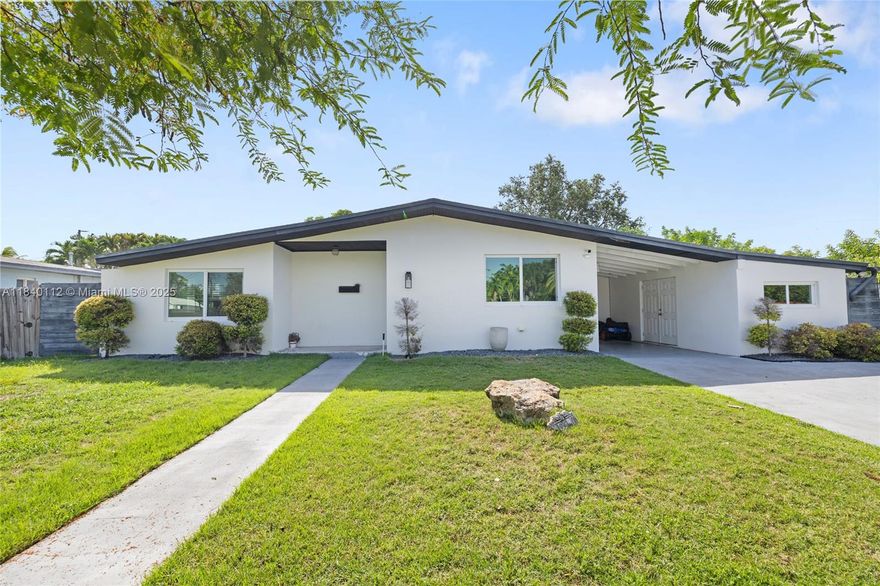 Beautifully updated 3-bedroom, 1.5-bath Cutler Bay classic with timeless charm and modern comfort. This 1,487 sq ft home features a remodeled kitchen, updated bathrooms, wood-look porcelain tiles, and hurricane impact windows and doors. Natural light pours into the open living spaces, creating a bright and inviting atmosphere.

Step outside to your own private oasis — a massive 40' x 29' in-ground pool, joined by a concrete tile patio with turf, and a stunning pergola—perfect for entertaining or relaxing year-round. The home also offers a carport and a 2-car driveway for ample parking. Located just outside of Whispering Pines, this is one of the most desirable neighborhoods in Cutler Bay, with easy access to parks, schools, and Black Point Marina. No HOA!