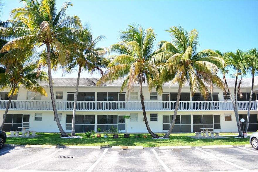 Prime location for an investment property with the lowest maintenance in the neighborhood. This 1 bedroom 1 bath has been completely renovated. Beautiful white kitchen with quartz countertop, new kitchen sink, white appliances, new light fixtures and 24x24 tile. AC is only 3 years old. lots of close space! Each unit has their own screen porch. Building has passed the 50 year recertification, no special assessment, low maintenance and building has been recently painted. Building has also a communal laundry space. Building roof was done in 2020. No rental restrictions, can be rented right after purchase. Unit is located east of US-1 in Hallandale close to major stores and about 7 minutes away from the beach. Unit is tenant occupied until 1/31/26