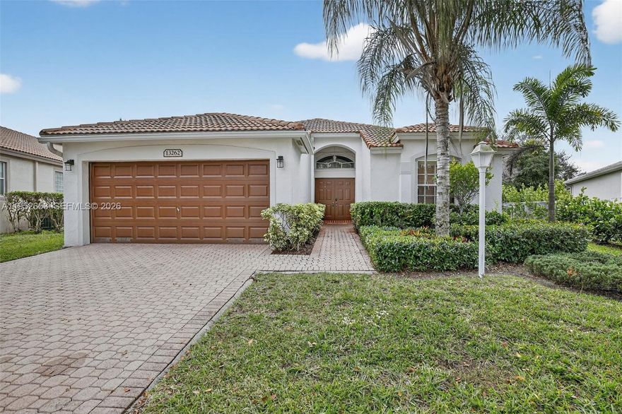 Fantastic rental opportunity in the luxurious Pembroke Falls community! This single-story waterfront home offers a spacious floor plan with 3 bedrooms, 2 bathrooms, and a 2-car garage. Enjoy tile flooring throughout the living areas and laminate in the bedrooms. Located in a gated community in Pembroke Pines, this home features a generous master bedroom with a walk-in closet and an open kitchen. The backyard is perfect for enjoying magnificent sunsets and birdwatching. The extended covered patio provides an ideal space for entertaining and relaxing, adding extra outdoor living area. Gated community Resort Style Club House, Heated Pool, Spa, Fitness Center, Tennis, and Basketball Court. H.O.A. includes CABLE-HIGH SPEED INTERNET, ALARM, SECURITY & MORE. Excellent location Just minutes away from prime dining, shopping and entertainment. Conveniently located near shopping, dining, and major roadways, this home is in an A+ school zone.