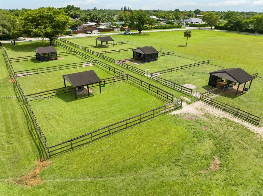 This outstanding equestrian property sits on a sprawling 4.38 Acre lot. It's well-designed barn w/7 stalls & air-conditioned office, 10 grass paddocks, large riding ring & ample pasture for grazing make this the perfect haven for you & your equine companions. The spacious home boasts 5,165 sq ft. w/unique spaces thoughtfully built to create an inviting atmosphere. The grand formal room w/bar & fireplace provide a sophisticated ambiance. The covered patio opens to an expansive pool deck providing space for outdoor relaxation. Every aspect of this residence speaks to the passion and dedication of its one and only original owners, their thoughtful design choices make this home an exceptional canvas for your unique touch. Agricultural tax exemption and income producing opportunity available!