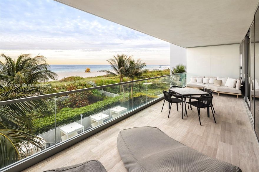 Experience the epitome of luxury living at 321 Ocean. Nestled directly on the beachfront in Miami's exclusive South of Fifth neighborhood, this residence offers a 2,500+ flowthrough floorplan, 3 bedrooms plus den/office, 3.5 bathrooms, stunning ocean views and unparalleled tranquility. With Interiors by Deborah Wecselman, the home features white washed Oak flooring, bespoke finishes, and a seamless blend of sophistication and comfort. Wake up to breathtaking sunrises, enjoy direct beach access, and relish the vibrant lifestyle of South of Fifth, with world-class dining and entertainment right outside your doorstep.