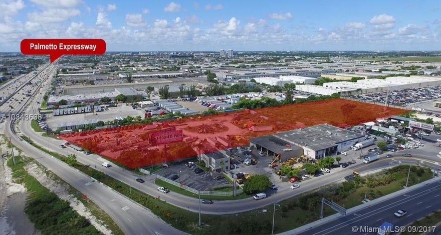 Available For Sale! +/- 8 Acres fronting Palmetto Expressway, (SR 826). Exposure to over 250,000 cars daily. Zoned IU-3, heavy industrial, one of the few sites in Miami with this zoning. Located on Unincorporated Miami-Dade, between Doral and Medley. The site provides great opportunities for industrial development or long-term investment. Ideal for Build-to-Suit of Industrial buildings; Single or Multiple Tenants.