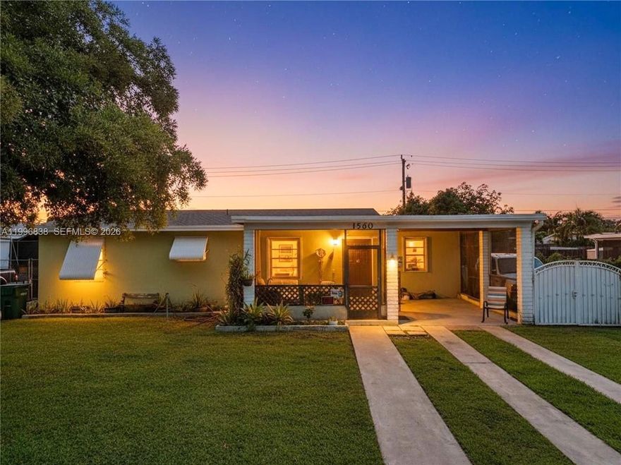 Welcome to this charming single-family home featuring 3 bedrooms and 1 bathroom, situated on an oversized 9,600 sq ft lot. The property offers spacious living, dining, and kitchen areas, along with a designated laundry room and a convenient carport. Step outside to a fully fenced backyard with plenty of room for a pool, boat, or RV. Perfect for enjoying the South Florida lifestyle, relax and entertain in the screened patio, and take advantage of the additional storage shed. This home is full of potential, ideal for investors or first-time homebuyers alike. No HOA!!! Centrally located near great schools, Baptist Homestead Hospital, parks, supermarkets, and within walking distance to Harris Field Park. Easy access to US-1, the Florida Turnpike, Krome Ave, and just minutes from the Florida Keys. Enjoy the immersive 3D virtual tour. May your best start here!