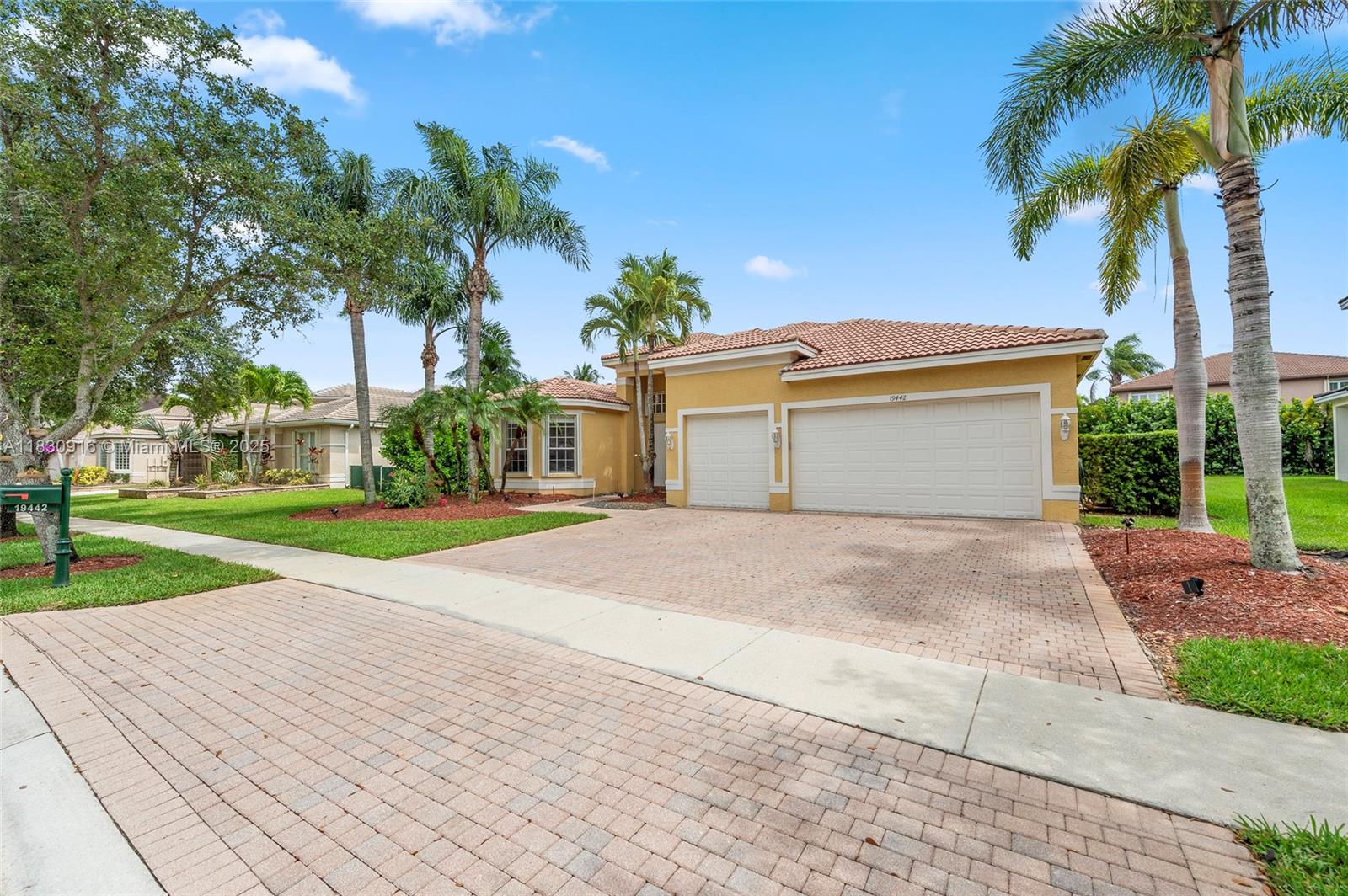 Experience resort-style living in the prestigious Isles of Sunset Lakes. This beautifully maintained 5 bed / 3 bath home offers a spacious single-story layout designed for comfort and elegance. Features include his & her bathrooms with a pass-through shower, walk-in closets, and a chef’s kitchen with double ovens. Bright, open living spaces flow seamlessly to the outdoor covered patio, lush landscaping, and a private pool—perfect for year-round enjoyment. Enjoy peace of mind in this gated community with a clubhouse, fitness center, playgrounds, and more.