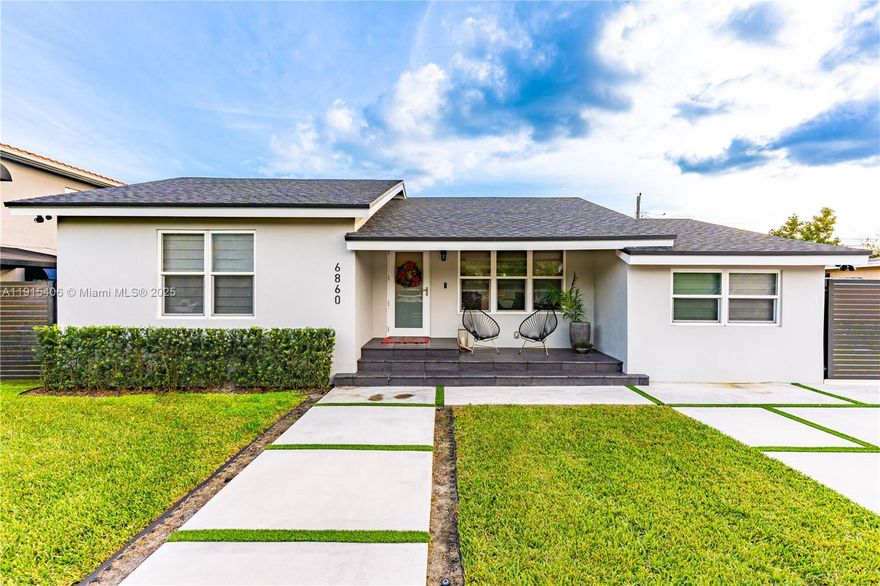 Beautifully renovated 3-bed, 2-bath home in a prime central Miami location near Nicklaus Children’s Hospital. Features include all-tile flooring, modern LED lighting, quartz countertops, impact windows, new roof, updated fencing, and a spacious driveway. The home additionally has a full-home water filtration and softening system. Close to shopping, dining, and major conveniences.