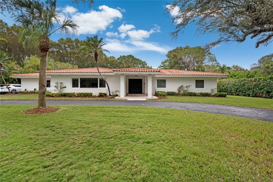 A True Gem in the Gables!
Stunning exclusive ranch-style one-story residence featuring 6 bedrooms and 4 bathrooms on an expansive 25,519 sq. ft. lot — a rare opportunity to own such a spacious property in prestigious Coral Gables. Designed for comfort, relaxation, and entertaining, the home is filled with natural light and offers beautiful courtyard and pool views throughout. Highlights include marble floors, a screened pool area, lush landscaping, fruit trees (mango, avocado, and loquat), a two-car garage, two A/C units, and generous closets. Ideally located near US-1, the University of Miami, Coconut Grove, and South Miami, with easy access to major highways leading to Downtown Miami and Brickell. Endless possibilities to upgrade or expand. All living spaces are on one level — no stairs