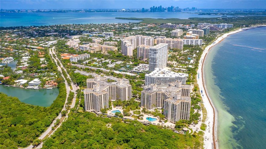 Gorgeous and serene wrap around views  of Pines Canal, Bill Baggs State Park, Biscayne Bay and Downtown Miami are hallmarks of this 1782 Sq ft island flat.
An open kitchen with direct water views, spacious laundry room and open floor plan with living and dining room are perfect for entertaining .  Residents enjoy resort-style amenities including a fitness center, several  pools, private beach access, children’s playroom, watercraft storage, on-site restaurant, billiards, and tennis courts. A unique find on Key Biscayne.  A short drive to Miami International Airport, Downtown Miami and the Design District . Island living at its best!