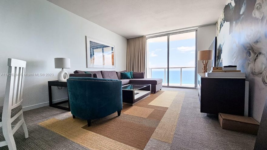 Fully Furnished 2/2 unit at the amazing oceanfront condo-hotel SOLE, in Sunny Isles. Now under operation of NOBLE HOUSE RESORTS, spectacular DIRECTLY beach views. The unit may be separated in two, suite unit and guest unit. Each can be used or rented separately. Perfect use as second home/vacation home and/or income (using the rental program) when you are not using it. Enjoy spectacular sunsets, pool with snack bar, spa, fitness center, restaurants!