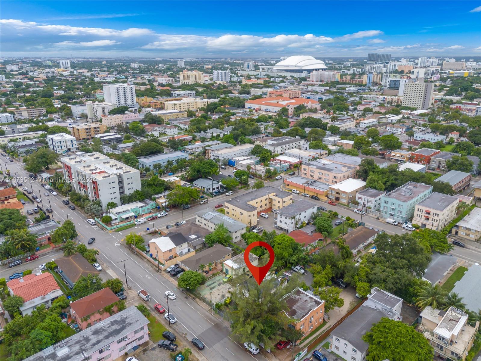 Welcome to the VIVIAN building, nestled in the heart of Little Havana! This charming unit offers 2 bedrooms and 1 full bath, with over 700 sqft of living space and a split floor plan. Located on the first floor, the unit features hurricane impact windows and beautiful laminated wood flooring throughout. The open kitchen is equipped with granite countertops and a stylish mosaic backsplash, while the bathroom boasts a modern white pillar vanity and elegant black-and-white shower accents. The living, dining, and kitchen areas seamlessly blend into an open layout. Additional conveniences include central A/C, in-unit washer/dryer, and two assigned parking spaces. Immediate availability. Just steps from Little Havana's vibrant shops and restaurants. No condo approval required!