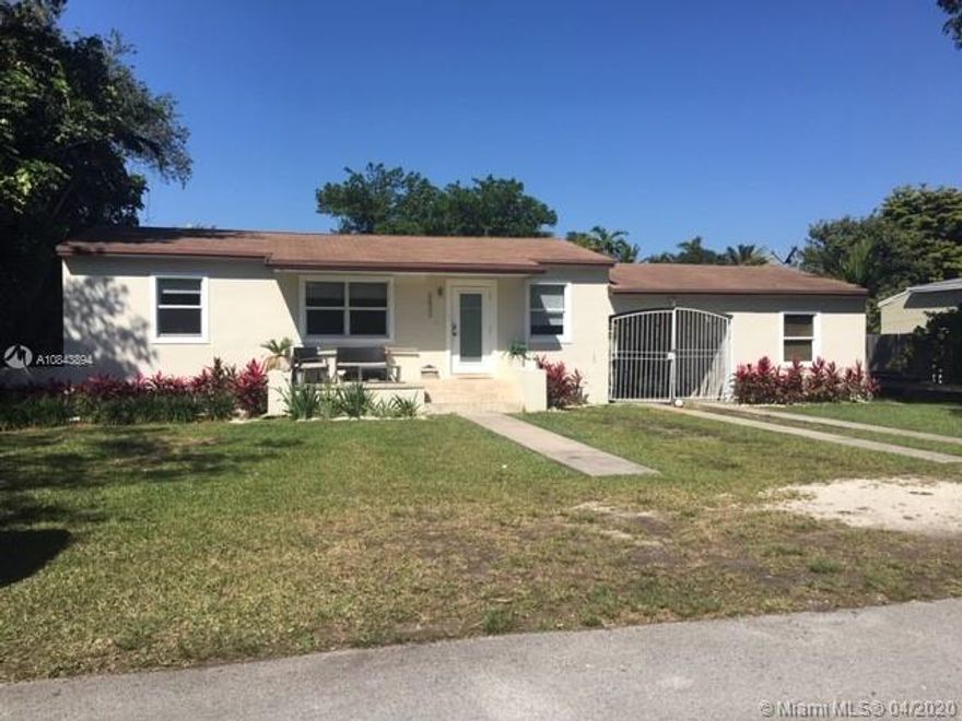 Great opportunity to live in the heart of South Miami.  This 3 bedroom/2 bathroom was completely renovated in 2019. Property is located on a private street and sits on an oversized fenced in lot of 10,035 sq ft.  Guest house/Mother-in-law's quarters can be used as the 3rd bedroom or as private guest quarters.  Tile floors throughout, complete impact glass and Samsung smart appliances in the kitchen with quartz countertops. Covered carport and ample parking.  Close to public transportation.