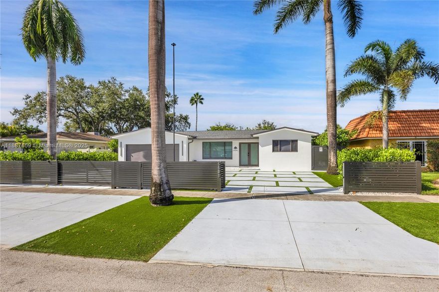 Upgraded 3-bed, 3.5-bath home in Hollywood Hills with a split open floor plan, ideal for daily living and entertaining. Features a bright living room, formal dining, and updated kitchen with new appliances. The private backyard boasts artificial turf, a 45-ft pergola, ambient lighting, full outdoor kitchen with dual grills, fridge, ice maker, sink, and beer keg. Enjoy a saltwater heated pool with jets, mosquito misting system, and surround sound. New roof and 3.5-ton AC (2020), expanded driveway. Quiet neighborhood near good schools, Memorial Regional Hospital, Downtown Hollywood, airport, and beaches.