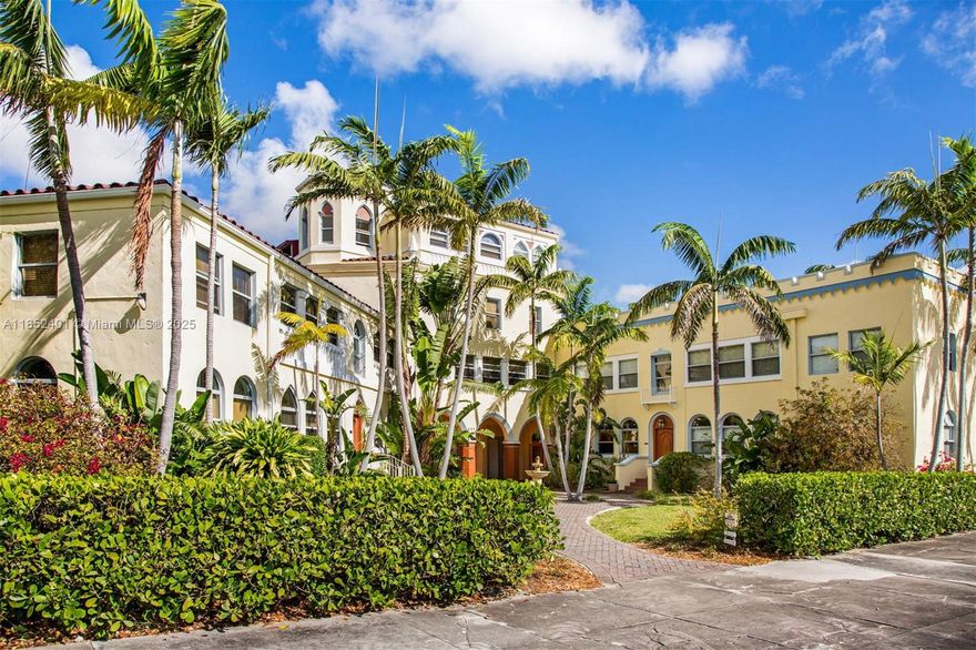 Unique, bright and well maintained Studio unit in 1920's Mediterranean revival condo. Building is on the national historic registry. Original wood floors, plentiful high impact windows with peaceful views of garden and courtyard. Great location in the heart of the quite Miami Shores, one of the most desirable and central communities in Miami. Convenient access to the beaches and major highways. Walking distances to supermarket, post office, park, community center, library, coffee shop and restaurants. Wonderful opportunity in 16 units boutique condo full of character and charm. Pets are welcomed.