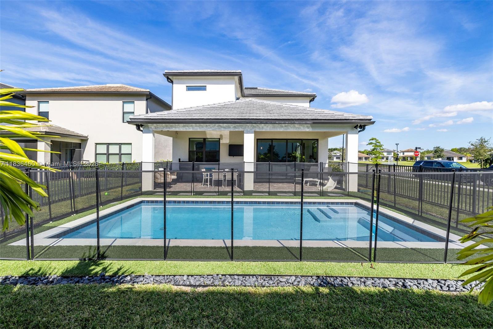 This is a STEAL – Over 25% Price Drop! 4BD/3BA + den on a corner lot in gated community. One bedroom & full bath on 1st floor. Sellers chose all builder upgrades incl. high-speed internet wiring & built-in sound system. Post-purchase upgrades: saltwater pool, privacy hedges, full fencing, and blinds throughout. Chef’s kitchen w/ gas stove, quartz counters & island. High ceilings, open layout, laundry room, 2-car garage. Resort-style amenities: clubhouse, gym, tennis/pickleball & more. Don’t miss this incredible value!