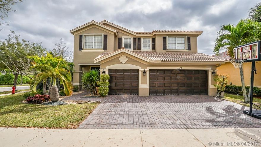 Beautiful CORNER LOT HOUSE 5 BR & 3.5 Baths +3car garage. Lawn care, pest & pool maint. included. Marble floor, stainless steel appl, wine fridge, granite counter & wood cabinets; front load washer & dryer; cherry wood in 2nd floor, huge loft area, large master bedroom & bath, walk-in closets, freeform salt system heated pool + jacuzzi, stainless steel outdoor kitchen w/granite top. Clubhouse: Gym, game & billiard, pool, playground, volley & basket. Guard gate. A+ schools. Owner occupied until May 2017