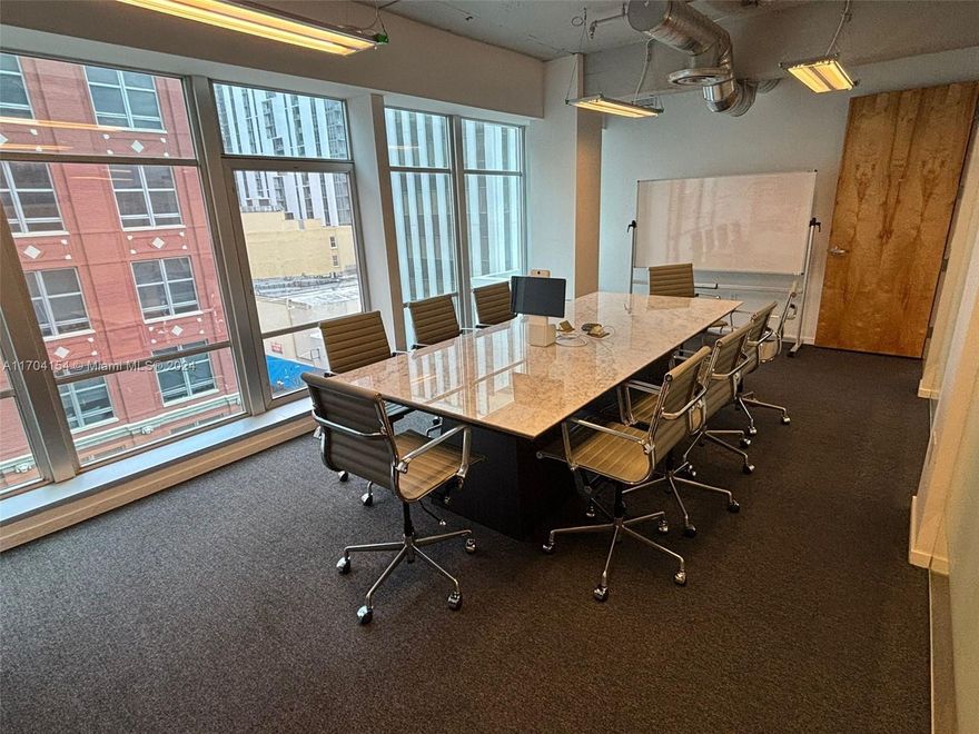 Upgraded and Fully Furnished corner unit office boosting 2,227 sqft under AC .  Ample and bright space with lots of windows and natural light.
Porcelain floors, enhanced light fixtures, additional office / telecom booths, kitchen space and more.
Fully serviced building with reception desk, valet parking, meeting rooms and management office on site.
EASY TO SHOW.