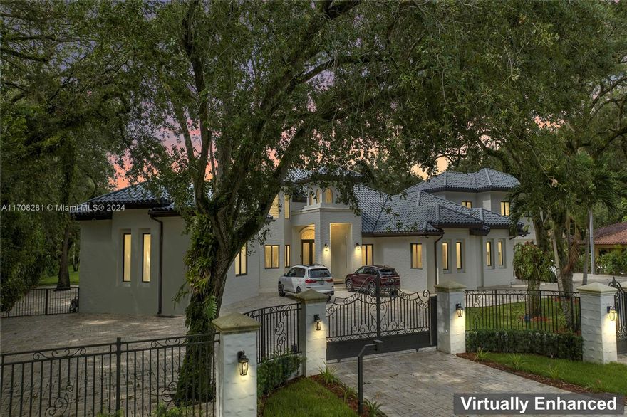 This is one of the most impressive homes in Sunset West, 7 bedrooms 8/5 bathrooms in a premier location in Miami with 1.16 acres lot, while still being close to everything. Completely gated and private, this home has it all! Architecturally designed with a Contemporary Luxury style. Walk into breathtaking high ceilings, open concept layout with beautiful tile floors. A Spacious Living room surrounded by tall, impact windows and LED lighting. Spacious perfectly placed master bedroom with Dreamy Walk-in Closet. Every bedroom has its own bathroom, plus 2 extra guest bathrooms. Large, functional kitchen with extensive views of the pool/backyard area, and plenty of natural light, great for entertaining. Heated Pool No Flood Zone. No HOA. Come see this paradise today!